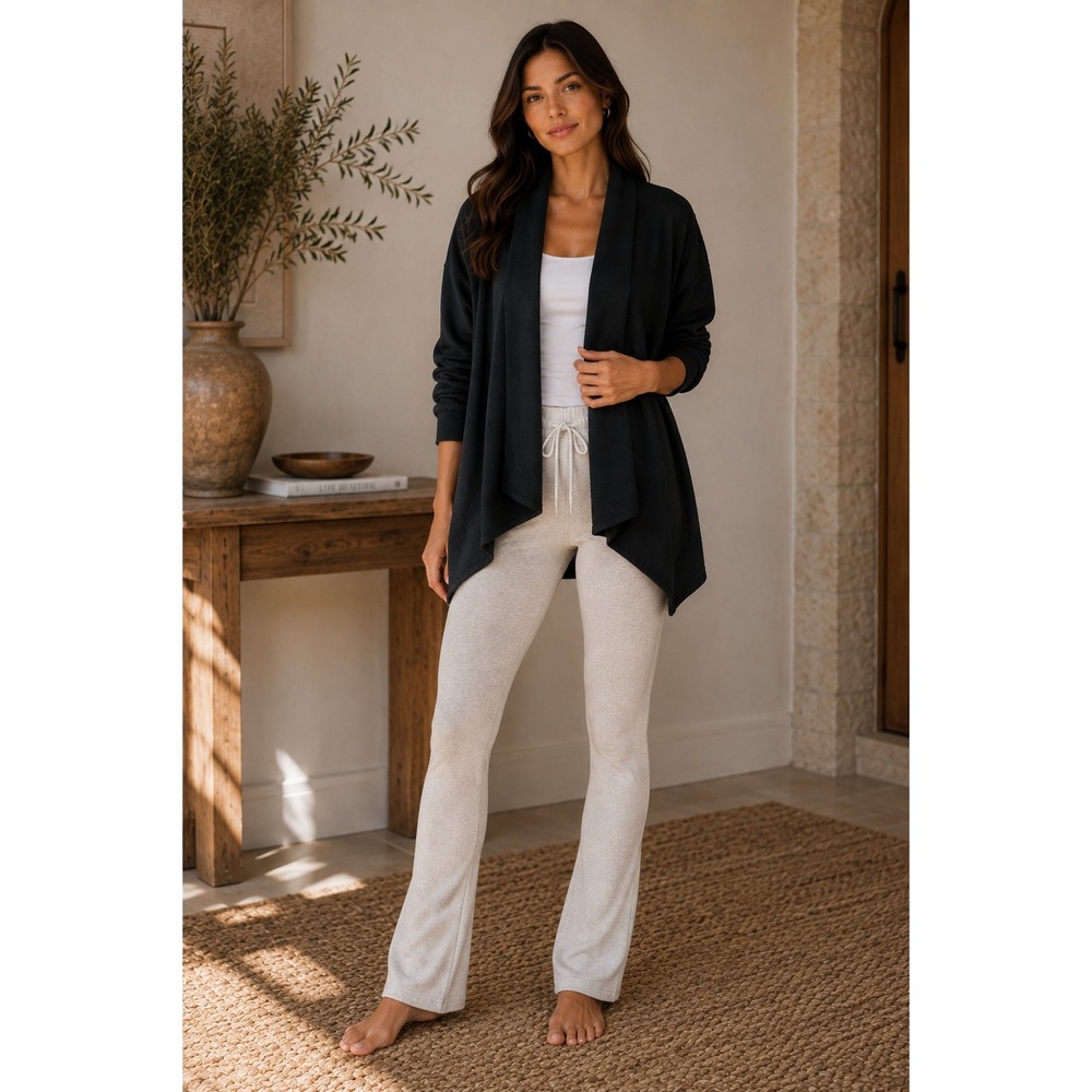Theory Cardigan Womens P Black Minimalist Quiet Luxury Office Professional